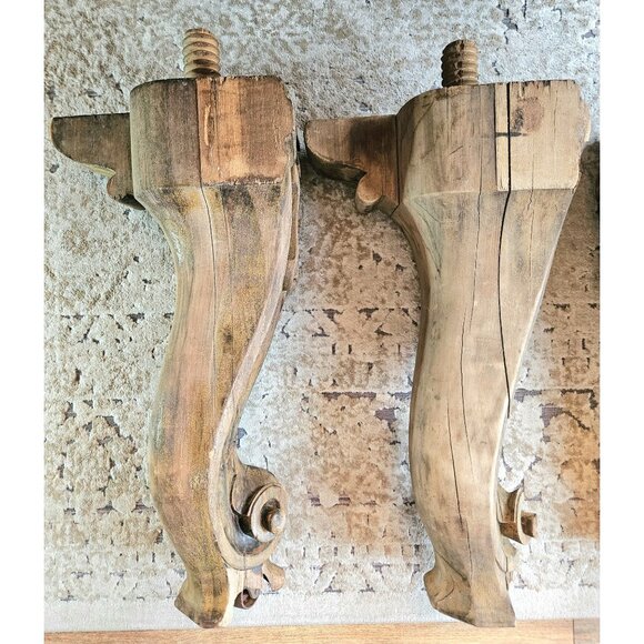 Antique Grand Piano Legs Set of 4 Hand Carved Wood 1800's Architectural Salvage - Picture 9 of 13